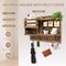 Key Holder Wall Mount, Solid Wood Key and Mail Organizer for Wall(Self Adhesive or Drill), 8 Hooks Key Rack for Entryway Hallway Bedroom Farmhouse Home Decor (Burnt Brown)